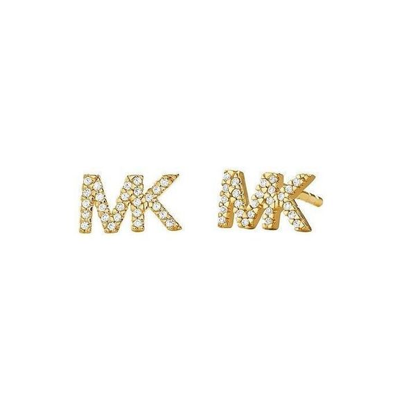 Michael Kors MKJX7632710 MK Logo Stud Earrings Gold toned Crystal Stud Earrings - Picture 4 of 6